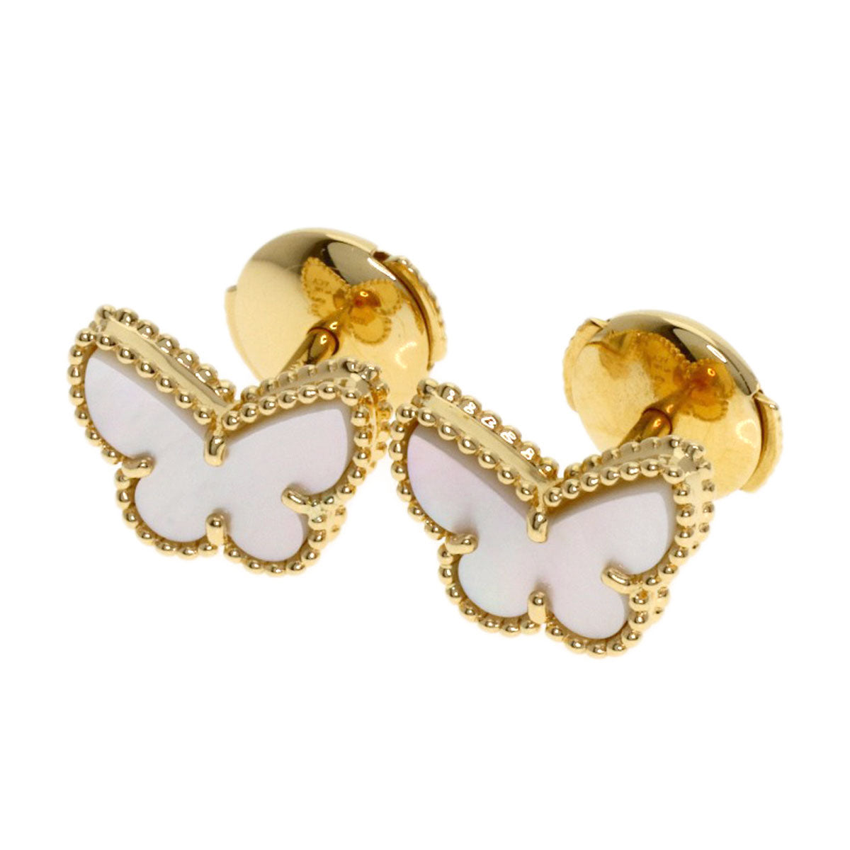 Van Cleef & Arpels Sweet Alhambra Papillon Shell earring K18 Yellow Gold Ladies [Used]