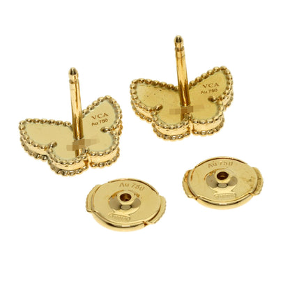 Van Cleef & Arpels Sweet Alhambra Papillon Shell earring K18 Yellow Gold Ladies [Used]