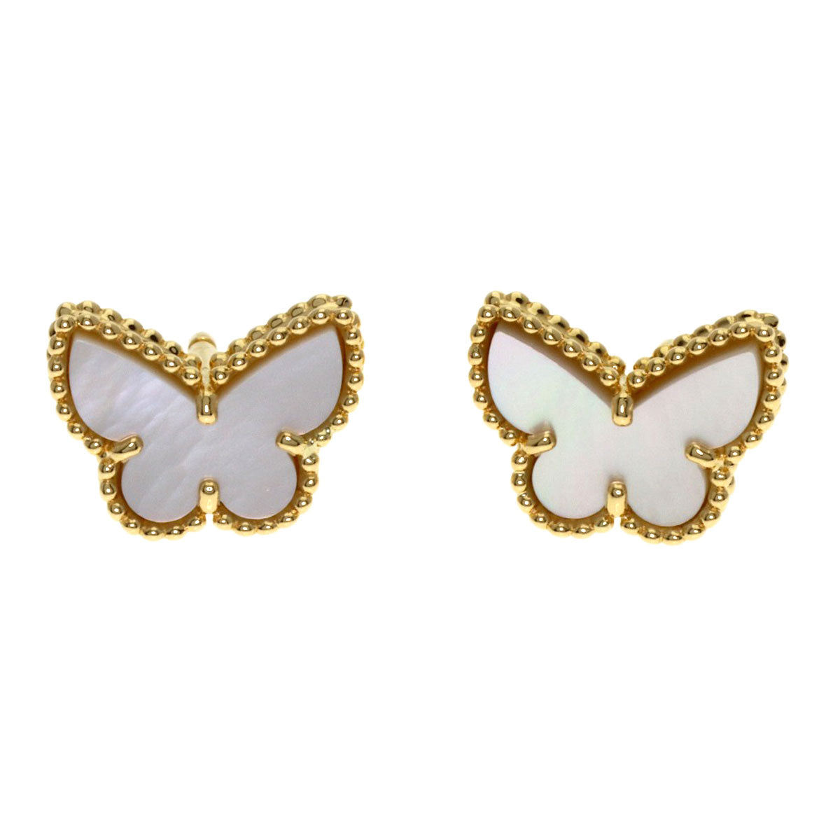 Van Cleef & Arpels Sweet Alhambra Papillon Shell earring K18 Yellow Gold Ladies [Used]