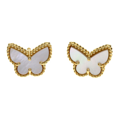 Van Cleef & Arpels Sweet Alhambra Papillon Shell earring K18 Yellow Gold Ladies [Used]