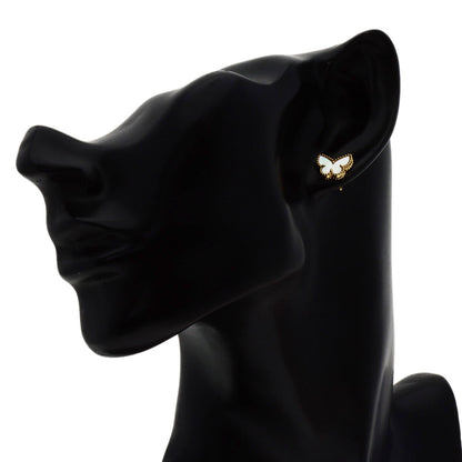 Van Cleef & Arpels Sweet Alhambra Papillon Shell earring K18 Yellow Gold Ladies [Used]
