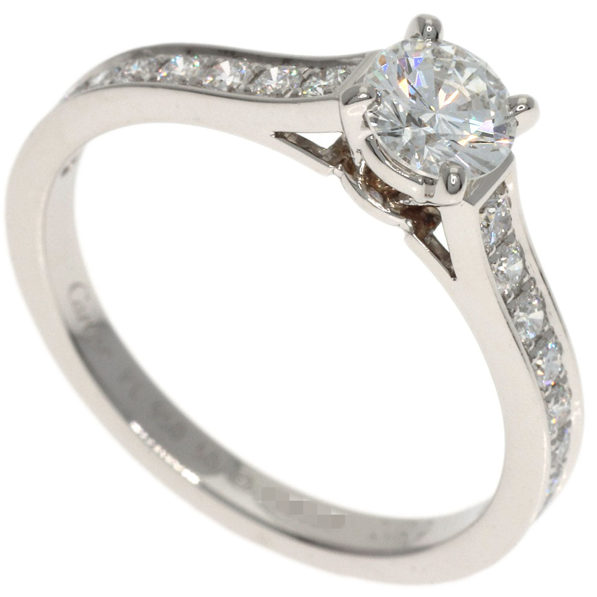 CARTIER Solitaire Diamond F-VVS2-VG #50 Ring Platinum PT950 Ladies [Used]