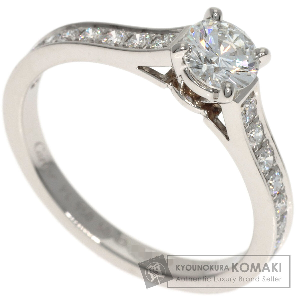 CARTIER Solitaire Diamond F-VVS2-VG #50 Ring Platinum PT950 Ladies [Used]