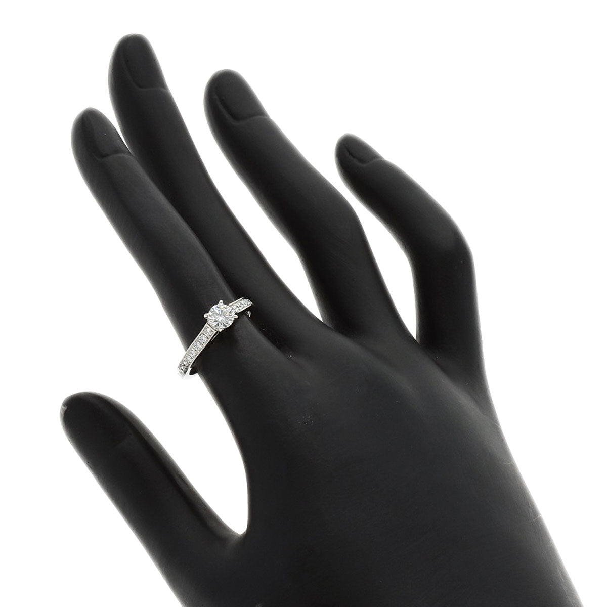 CARTIER Solitaire Diamond F-VVS2-VG #50 Ring Platinum PT950 Ladies [Used]