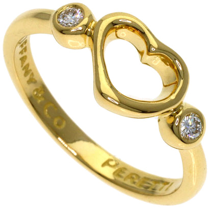 TIFFANY&Co. Open Heart 2P Diamond Ring K18 Yellow Gold Ladies [Used]