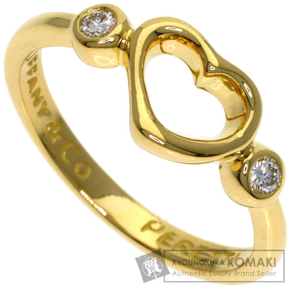 TIFFANY&Co. Open Heart 2P Diamond Ring K18 Yellow Gold Ladies [Used]