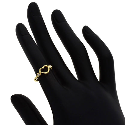 TIFFANY&Co. Open Heart 2P Diamond Ring K18 Yellow Gold Ladies [Used]