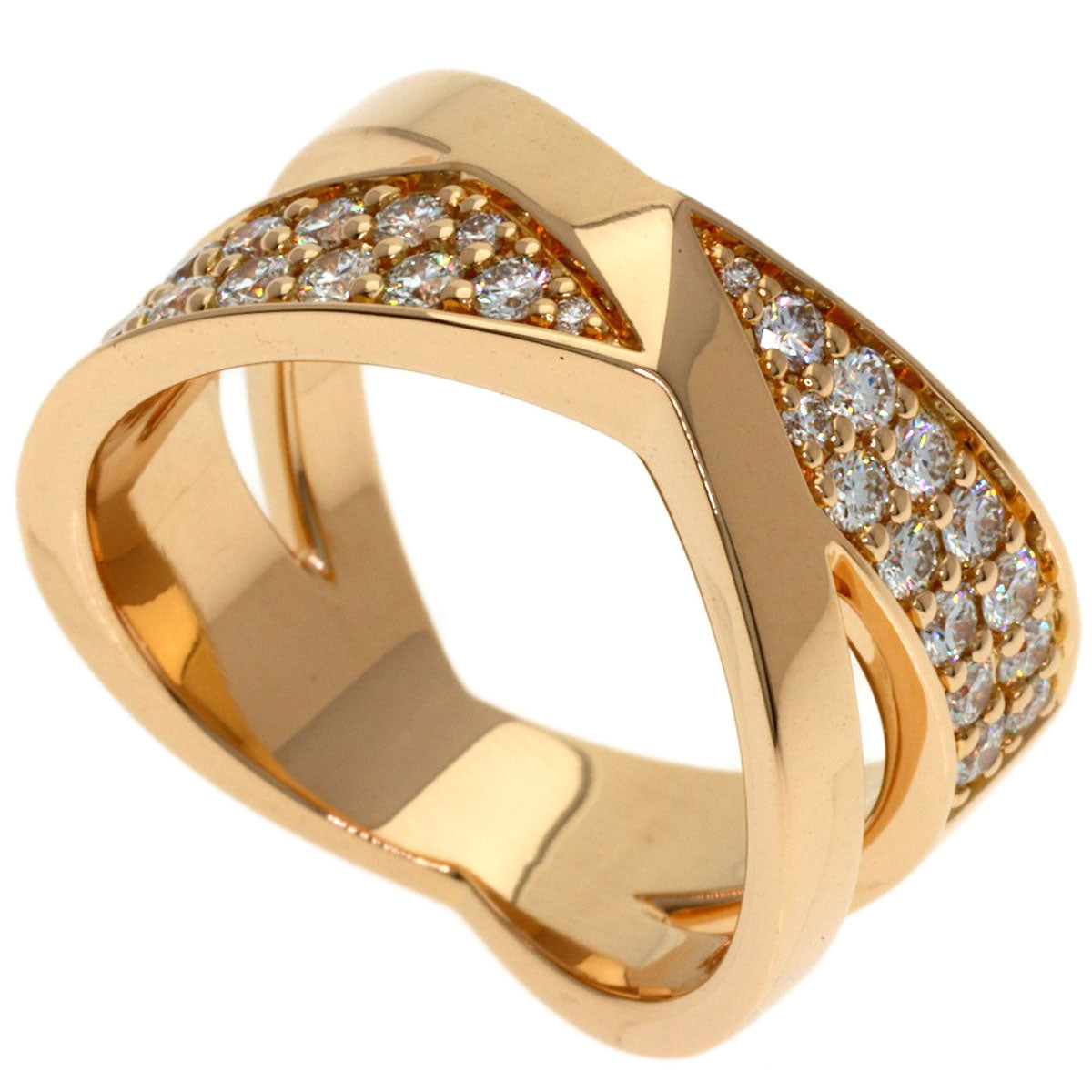TIFFANY&Co. Atlas X Diamond Ring K18 Pink Gold Ladies [Used]