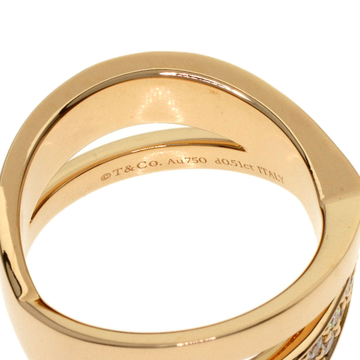 TIFFANY&Co. Atlas X Diamond Ring K18 Pink Gold Ladies [Used]