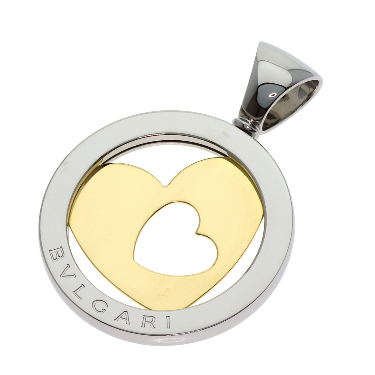 BVLGARI Tond Heart Pendant top K18 Yellow Gold Stainless SteelLadies [Used]