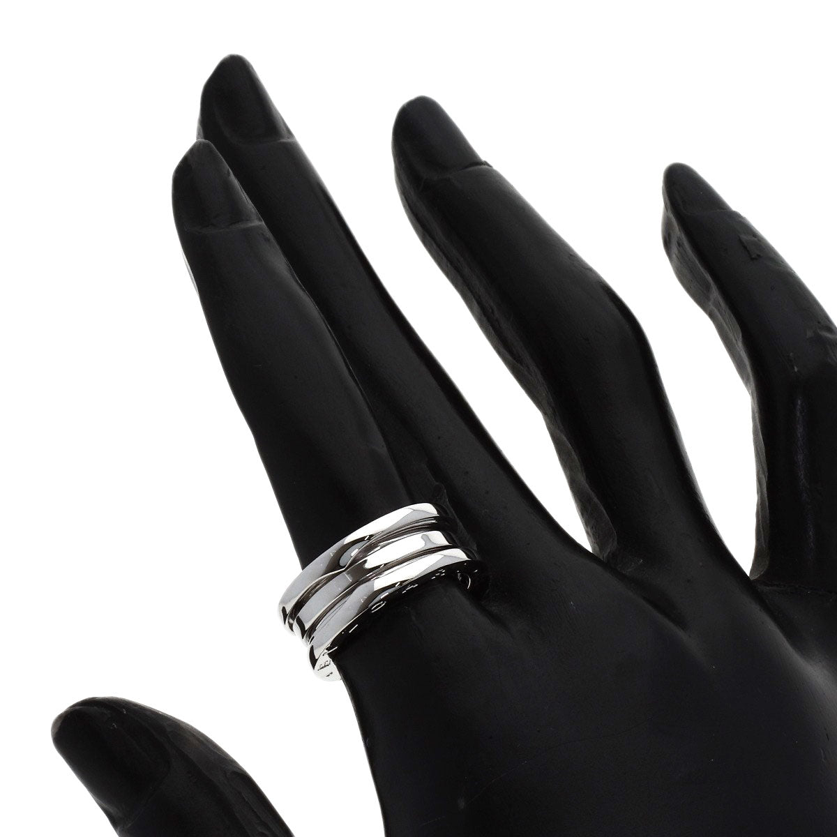 BVLGARI B.zero1 2 band #52 Ring K18 White Gold Ladies [Used]