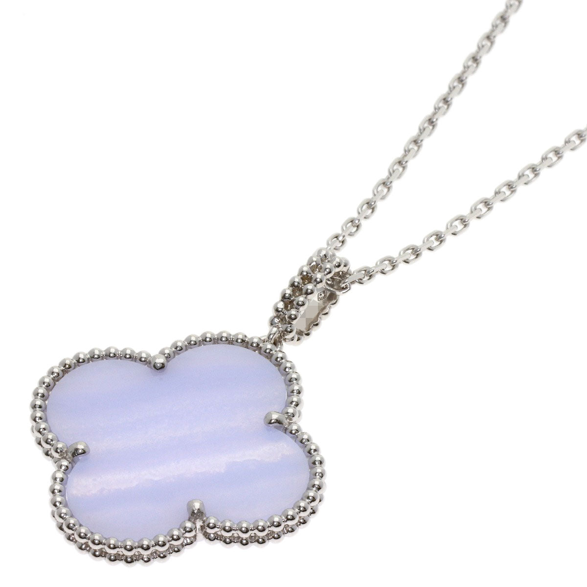Van Cleef & Arpels Magic Alhambra Chalcedony Necklace K18 White Gold Ladies [Used]