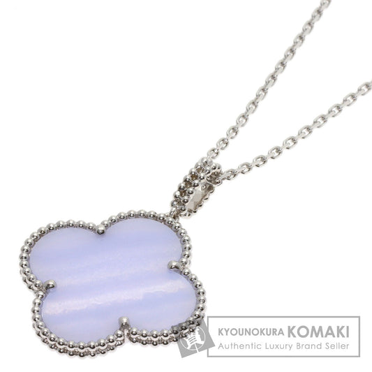 Van Cleef & Arpels Magic Alhambra Chalcedony Necklace K18 White Gold Ladies [Used]