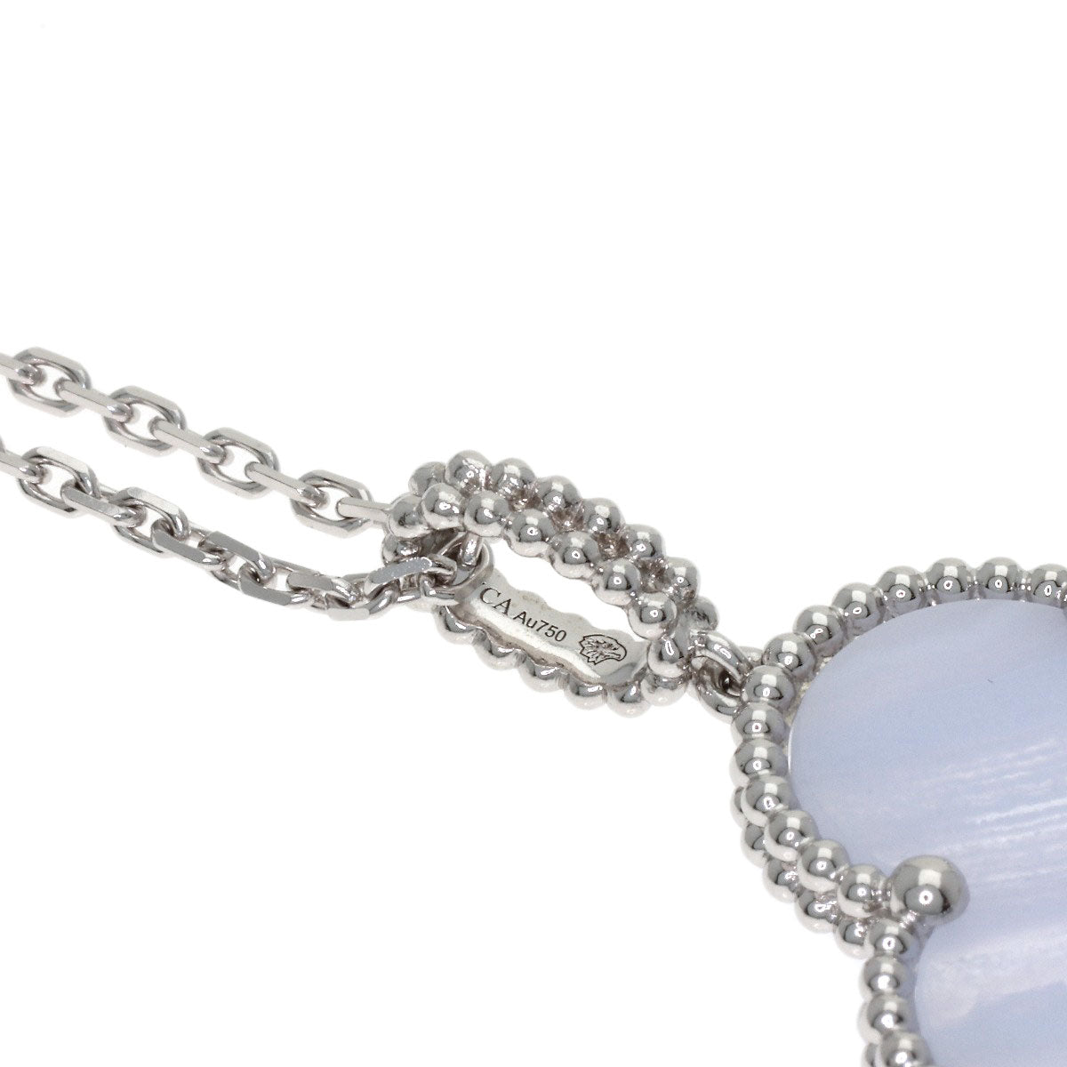 Van Cleef & Arpels Magic Alhambra Chalcedony Necklace K18 White Gold Ladies [Used]