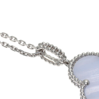Van Cleef & Arpels Magic Alhambra Chalcedony Necklace K18 White Gold Ladies [Used]