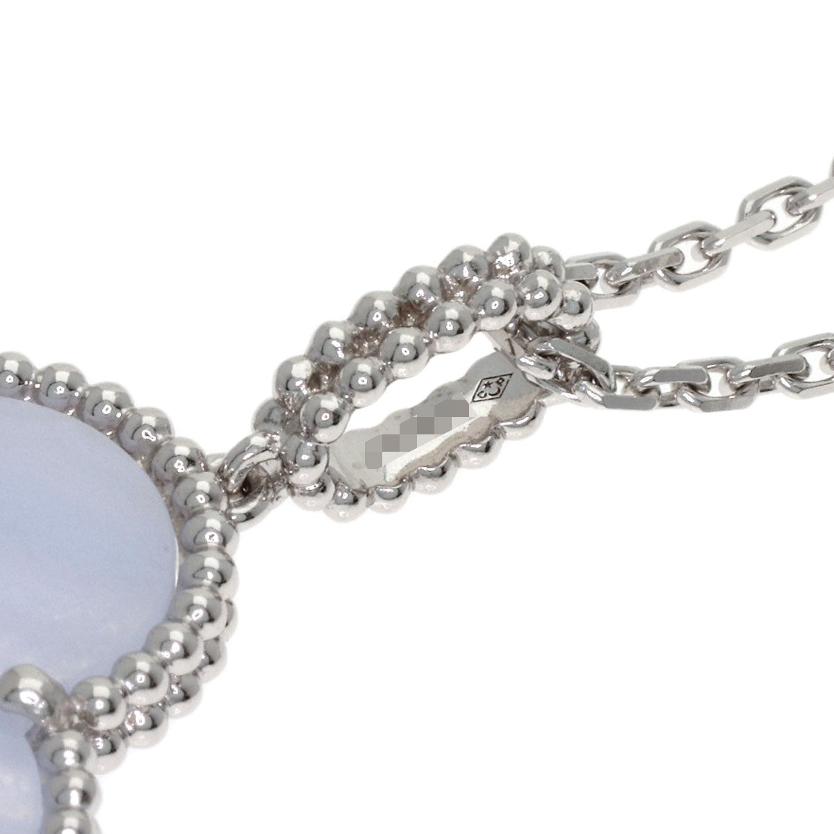 Van Cleef & Arpels Magic Alhambra Chalcedony Necklace K18 White Gold Ladies [Used]