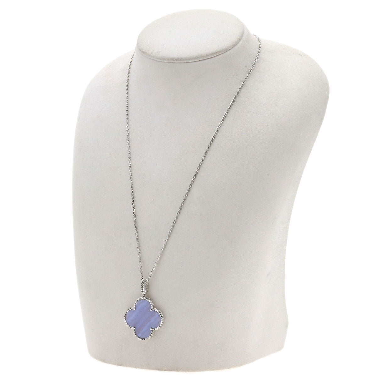 Van Cleef & Arpels Magic Alhambra Chalcedony Necklace K18 White Gold Ladies [Used]