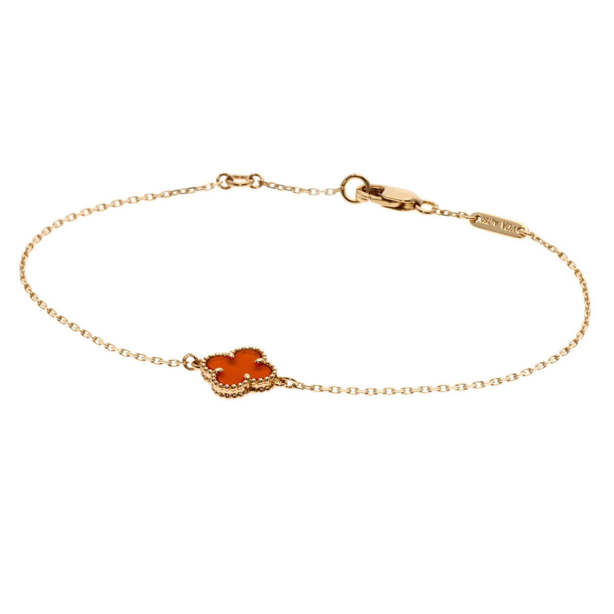 Van Cleef & Arpels Sweet Alhambra Carnelian Bracelet K18 Pink Gold Ladies [Used]