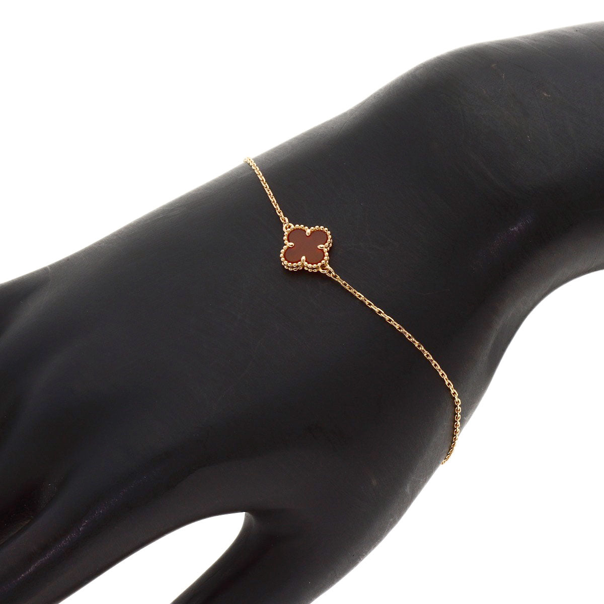 Van Cleef & Arpels Sweet Alhambra Carnelian Bracelet K18 Pink Gold Ladies [Used]