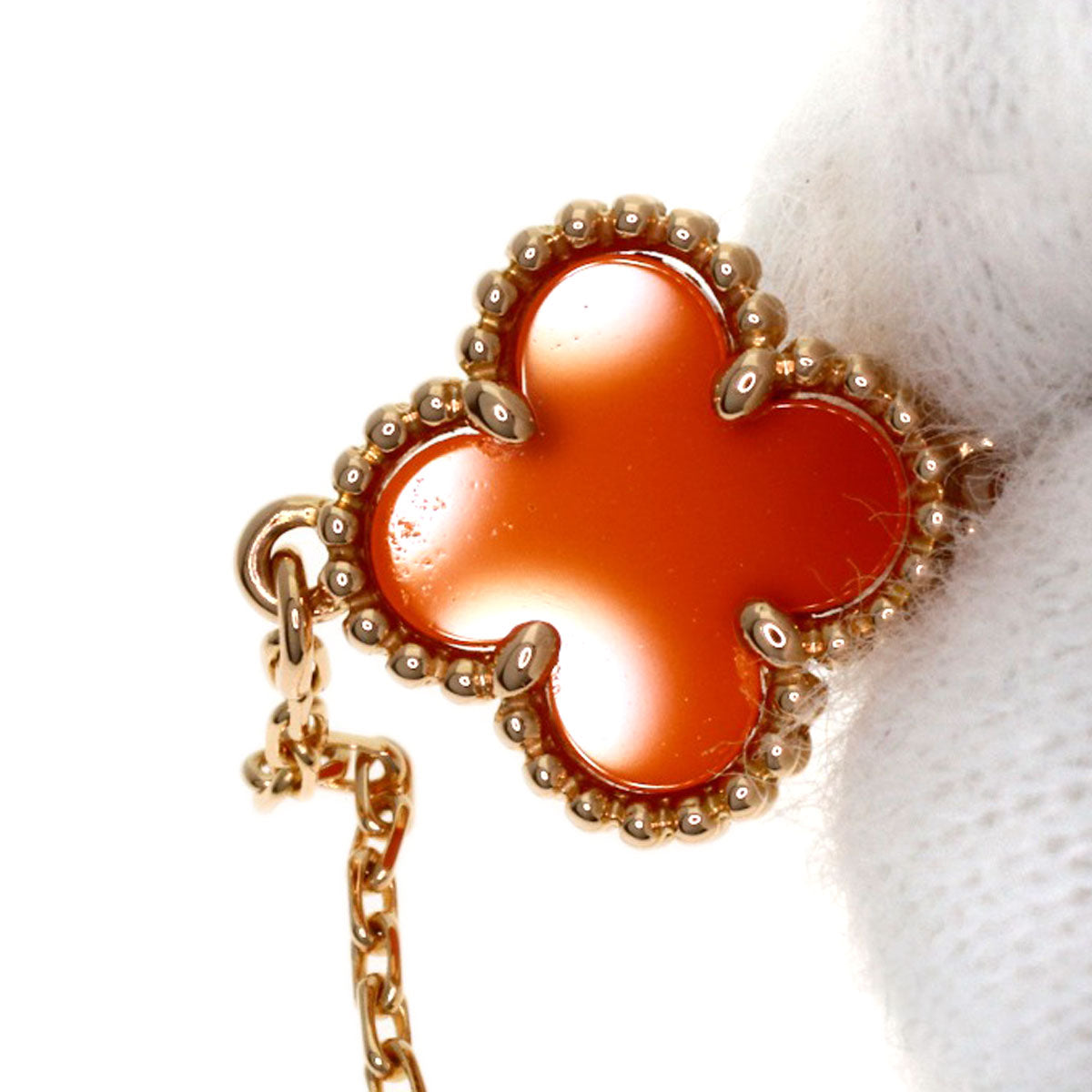 Van Cleef & Arpels Sweet Alhambra Carnelian Bracelet K18 Pink Gold Ladies [Used]