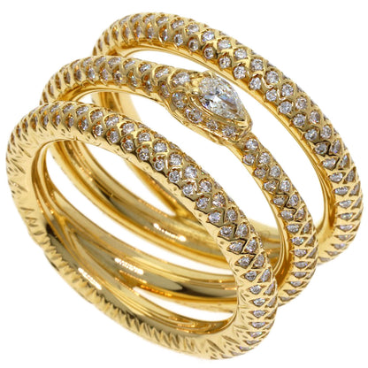GUCCI Ouroboros Diamond #10 Ring K18 Yellow Gold Ladies [Used]