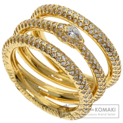 GUCCI Ouroboros Diamond #10 Ring K18 Yellow Gold Ladies [Used]