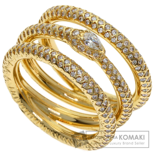GUCCI Ouroboros Diamond #10 Ring K18 Yellow Gold Ladies [Used]