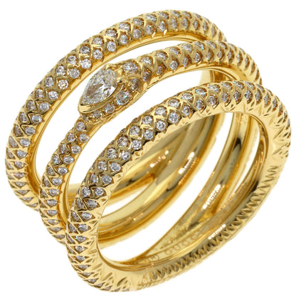GUCCI Ouroboros Diamond #10 Ring K18 Yellow Gold Ladies [Used]