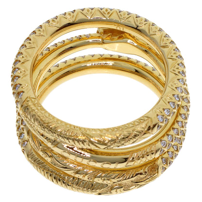 GUCCI Ouroboros Diamond #10 Ring K18 Yellow Gold Ladies [Used]