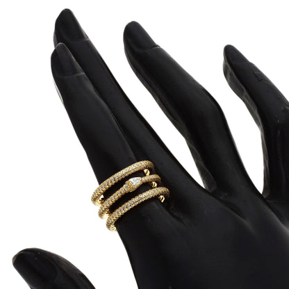 GUCCI Ouroboros Diamond #10 Ring K18 Yellow Gold Ladies [Used]
