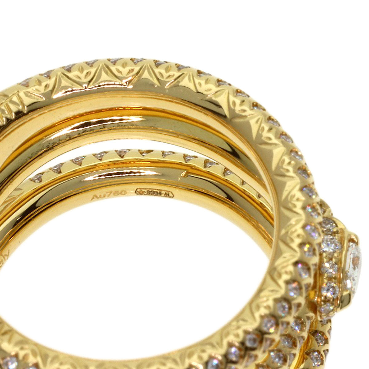 GUCCI Ouroboros Diamond #10 Ring K18 Yellow Gold Ladies [Used]