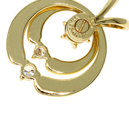 WALTHAM swing diamond Pendant top K18 Yellow Gold Ladies [Used]