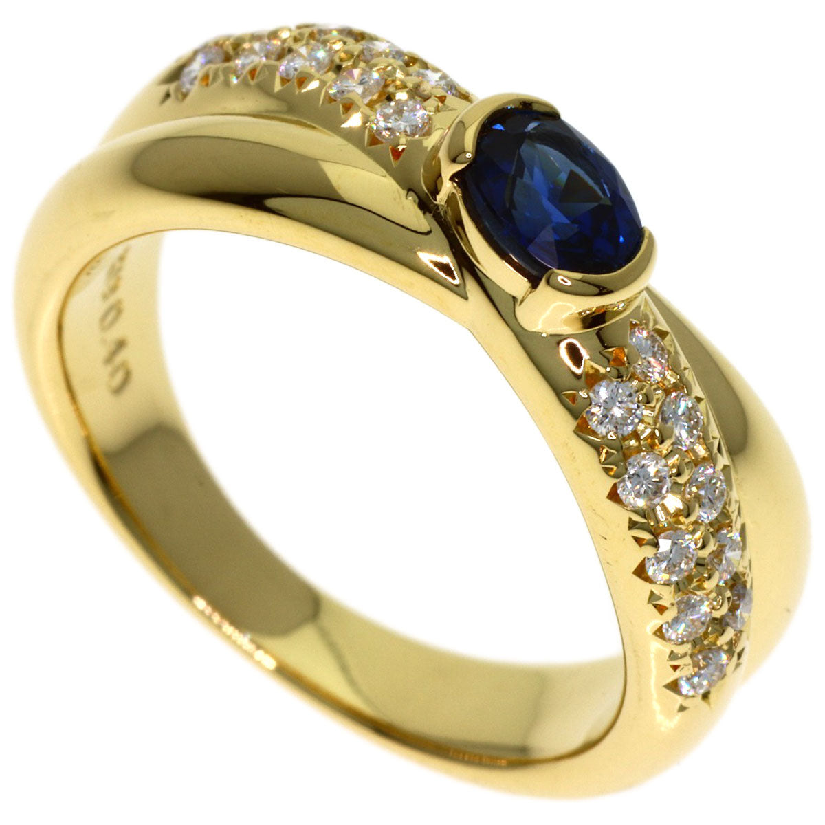 TASAKI Sapphire Diamond Ring K18 Yellow Gold Ladies [Used]