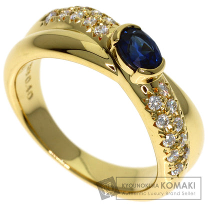 TASAKI Sapphire Diamond Ring K18 Yellow Gold Ladies [Used]