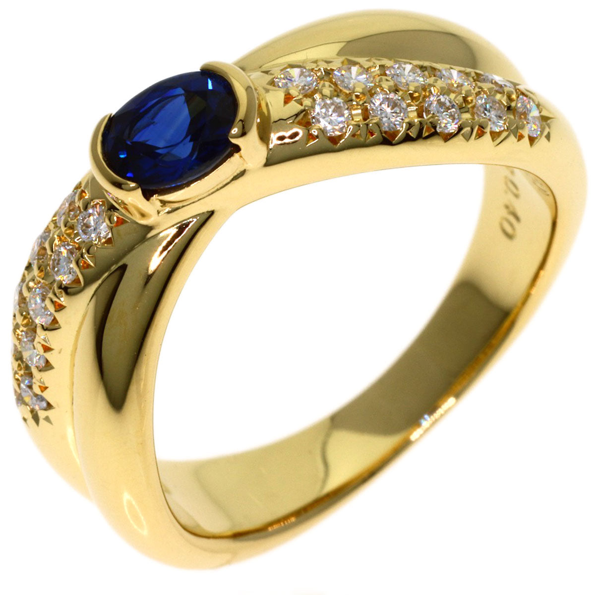 TASAKI Sapphire Diamond Ring K18 Yellow Gold Ladies [Used]