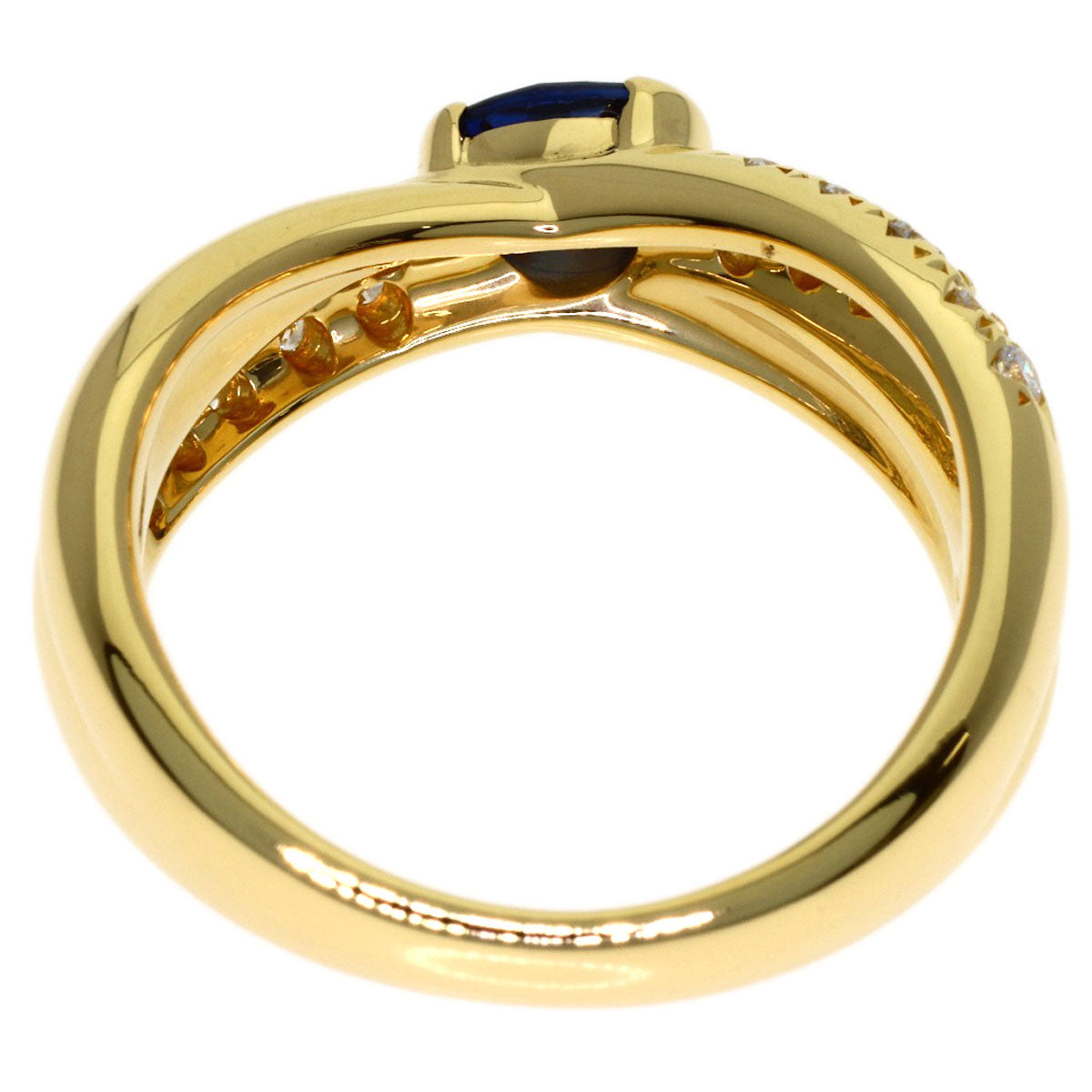 TASAKI Sapphire Diamond Ring K18 Yellow Gold Ladies [Used]