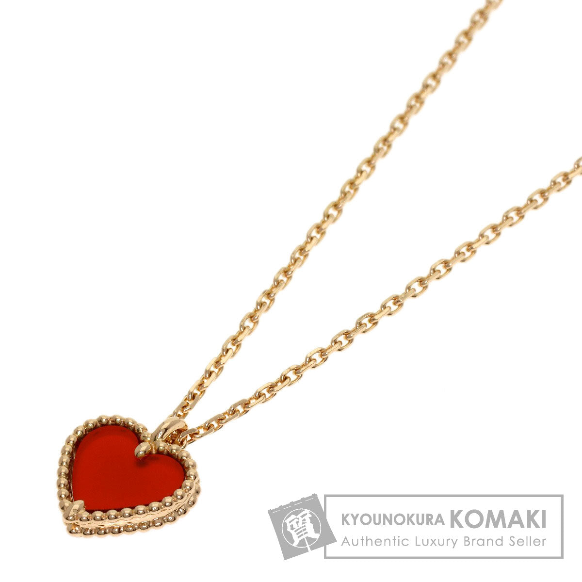 Van Cleef & Arpels Sweetheart Carnelian Necklace K18 Pink Gold Ladies [Used]