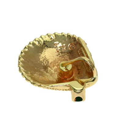 TIFFANY&Co. Shell 1P Emerald Pendant top K14 Yellow Gold Ladies [Used]