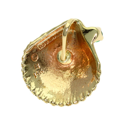 TIFFANY&Co. Shell 1P Emerald Pendant top K14 Yellow Gold Ladies [Used]