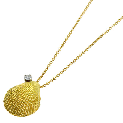 TIFFANY&Co. Shell Diamond Necklace K18 Yellow Gold Ladies [Used]