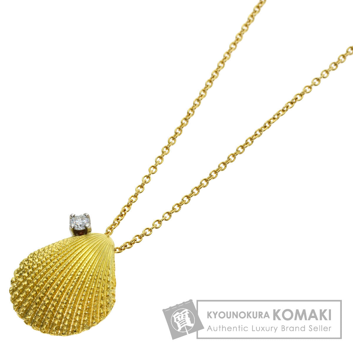 TIFFANY&Co. Shell Diamond Necklace K18 Yellow Gold Ladies [Used]
