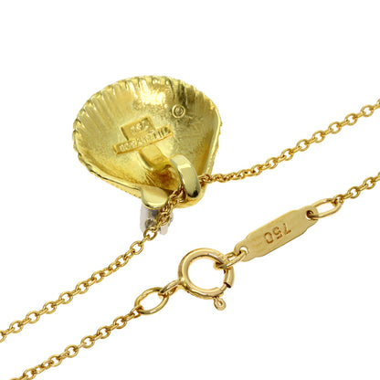 TIFFANY&Co. Shell Diamond Necklace K18 Yellow Gold Ladies [Used]