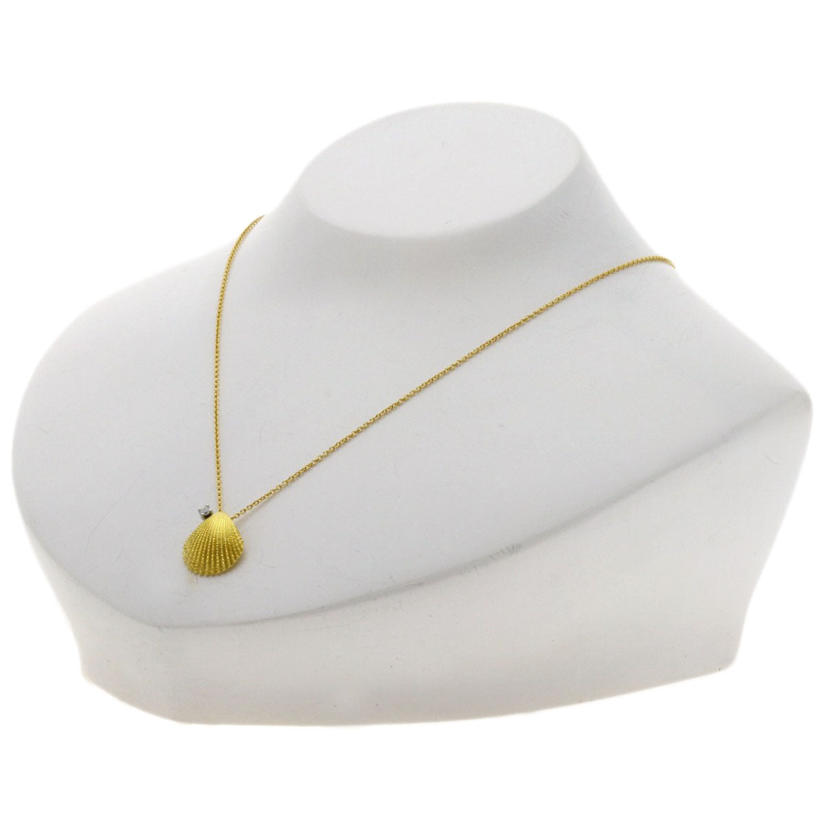 TIFFANY&Co. Shell Diamond Necklace K18 Yellow Gold Ladies [Used]