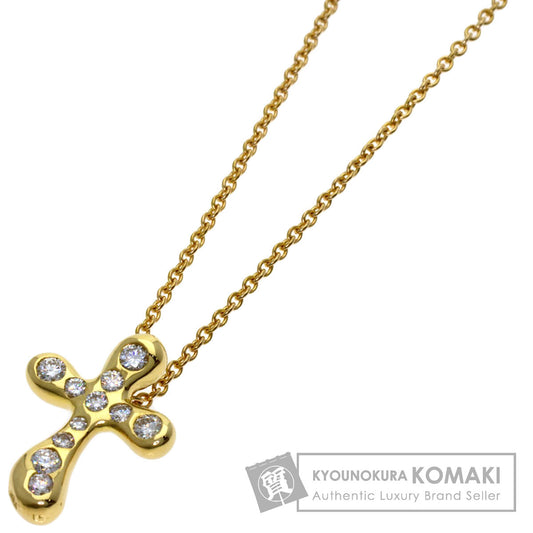 TIFFANY&Co. Small cross diamond Necklace K18 Yellow Gold Ladies [Used]