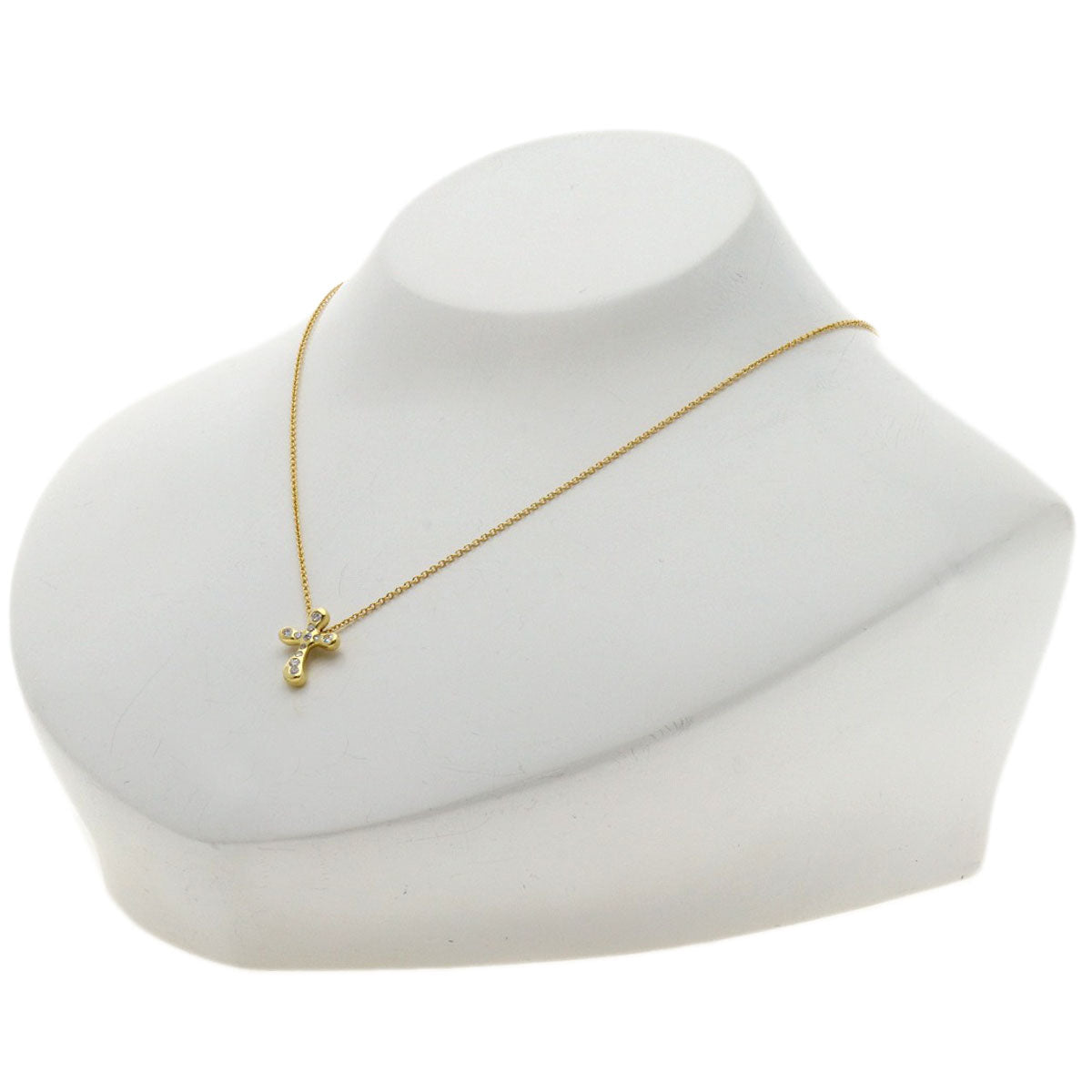 TIFFANY&Co. Small cross diamond Necklace K18 Yellow Gold Ladies [Used]