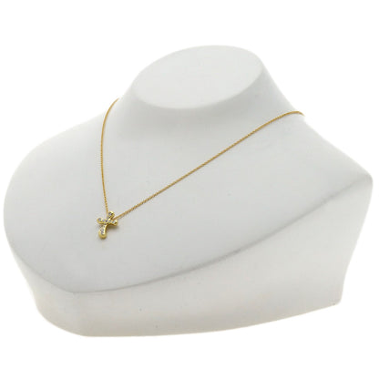TIFFANY&Co. Small cross diamond Necklace K18 Yellow Gold Ladies [Used]