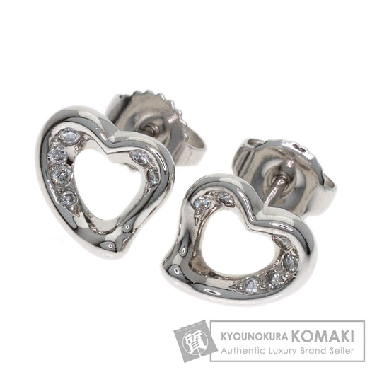 TIFFANY&Co. Open Heart Diamond earring Platinum PT950 Ladies [Used]
