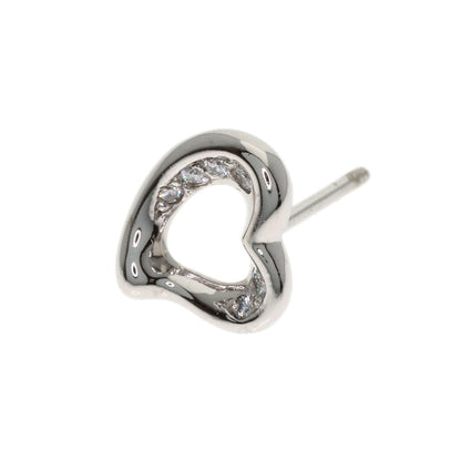 TIFFANY&Co. Open Heart Diamond earring Platinum PT950 Ladies [Used]