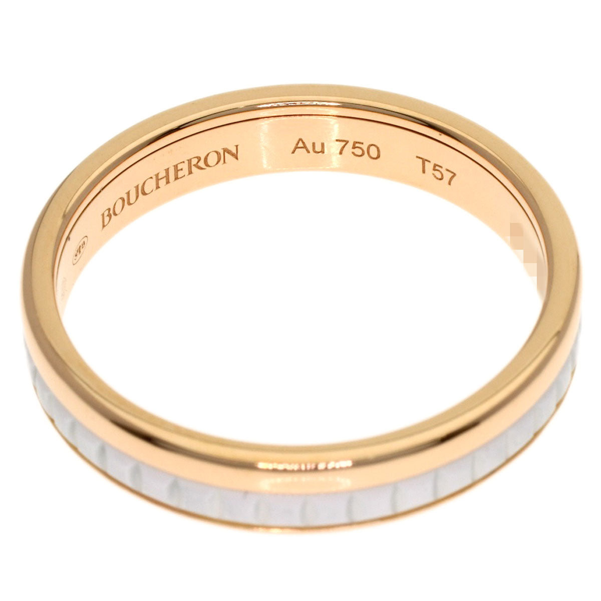 Boucheron Quatre White Half #57 Ring K18 Pink Gold Ladies [Used]