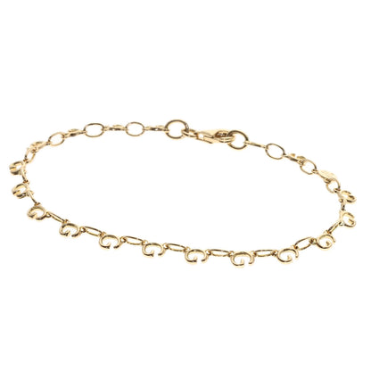 GUCCI G logo Bracelet K18 Yellow Gold Ladies [Used]